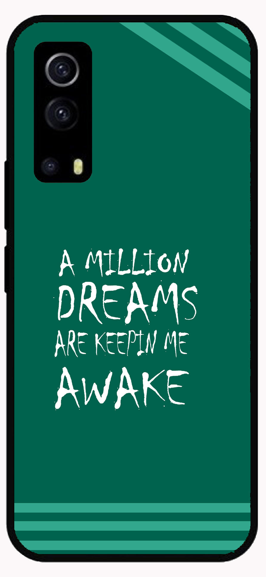 A Million Dreams Unbreakable Metal Back Case Mobile Cover with 4 Side Protection and Soft TPU Sides for Vivo iQ00 Z3