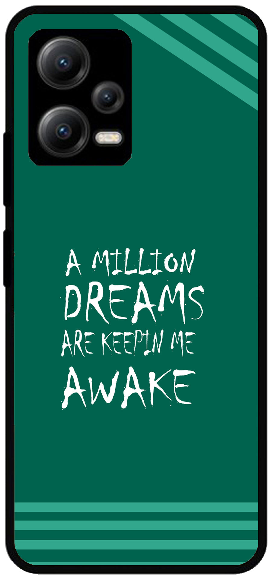 A Million Dreams Unbreakable Metal Back Case Mobile Cover with 4 Side Protection and Soft TPU Sides for Redmi note 12 5G