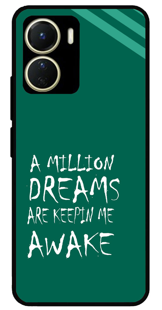 A Million Dreams Unbreakable Metal Back Case Mobile Cover with 4 Side Protection and Soft TPU Sides for Vivo Y16