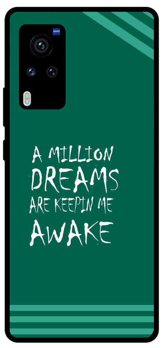 A Million Dreams Unbreakable Metal Back Case Mobile Cover with 4 Side Protection and Soft TPU Sides for Vivo X60 Pro