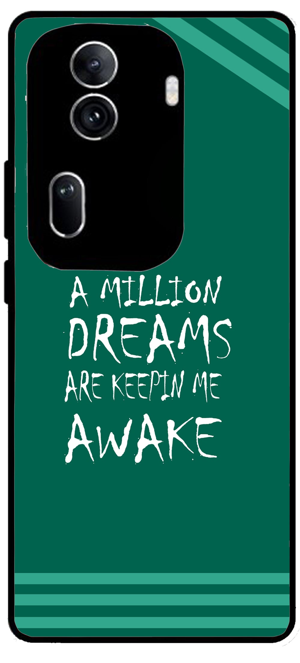 A Million Dreams Unbreakable Metal Back Case Mobile Cover with 4 Side Protection and Soft TPU Sides for Oppo Reno 11 pro