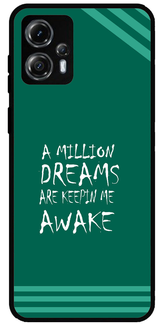 A Million Dreams Unbreakable Metal Back Case Mobile Cover with 4 Side Protection and Soft TPU Sides for Moto G13