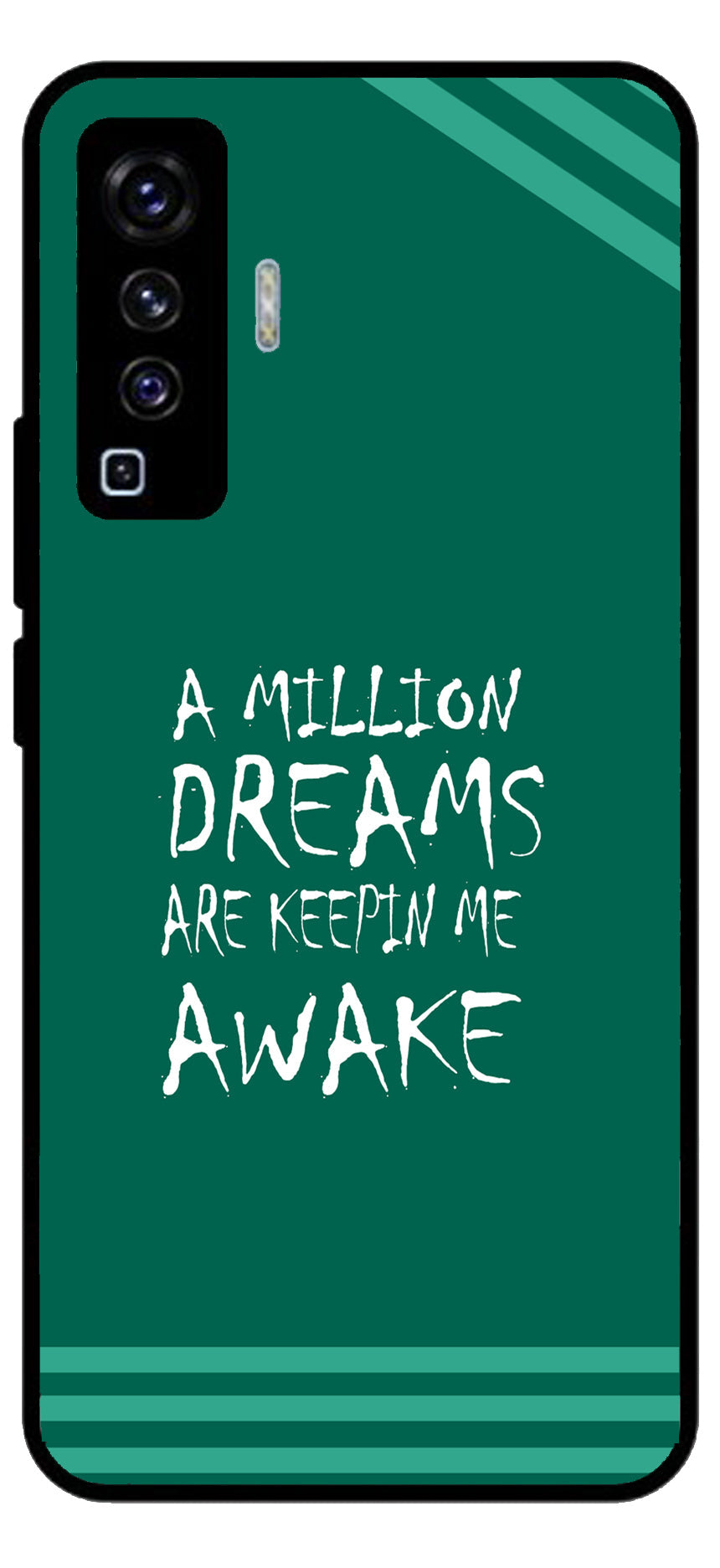 A Million Dreams Unbreakable Metal Back Case Mobile Cover with 4 Side Protection and Soft TPU Sides for Vivo x50