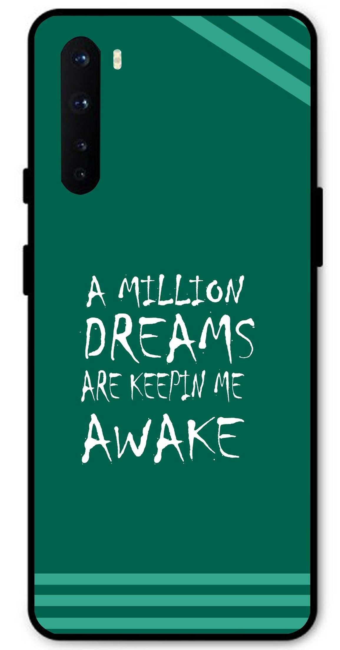 A Million Dreams Unbreakable Metal Back Case Mobile Cover with 4 Side Protection and Soft TPU Sides for OnePlus Nord