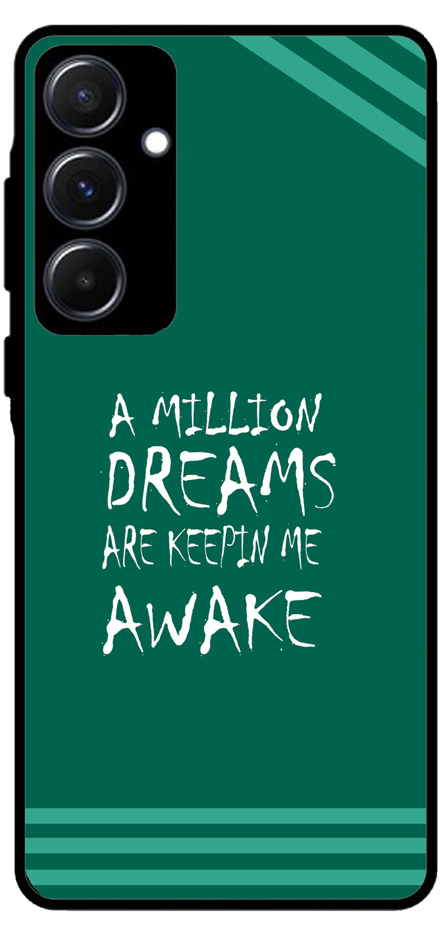 A Million Dreams Unbreakable Metal Back Case Mobile Cover with 4 Side Protection and Soft TPU Sides for Samsung A55