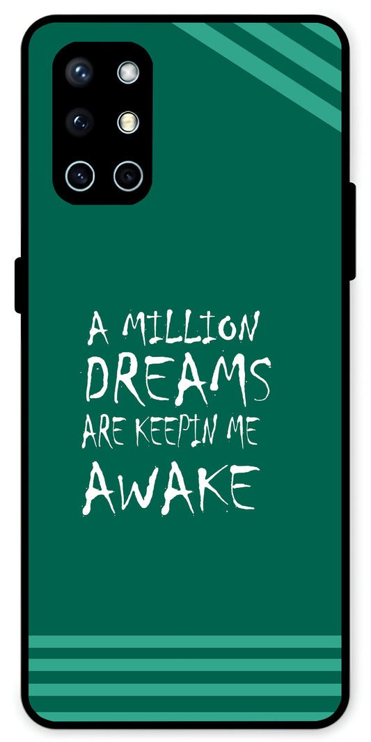 A Million Dreams Unbreakable Metal Back Case Mobile Cover with 4 Side Protection and Soft TPU Sides for OnePlus 9R