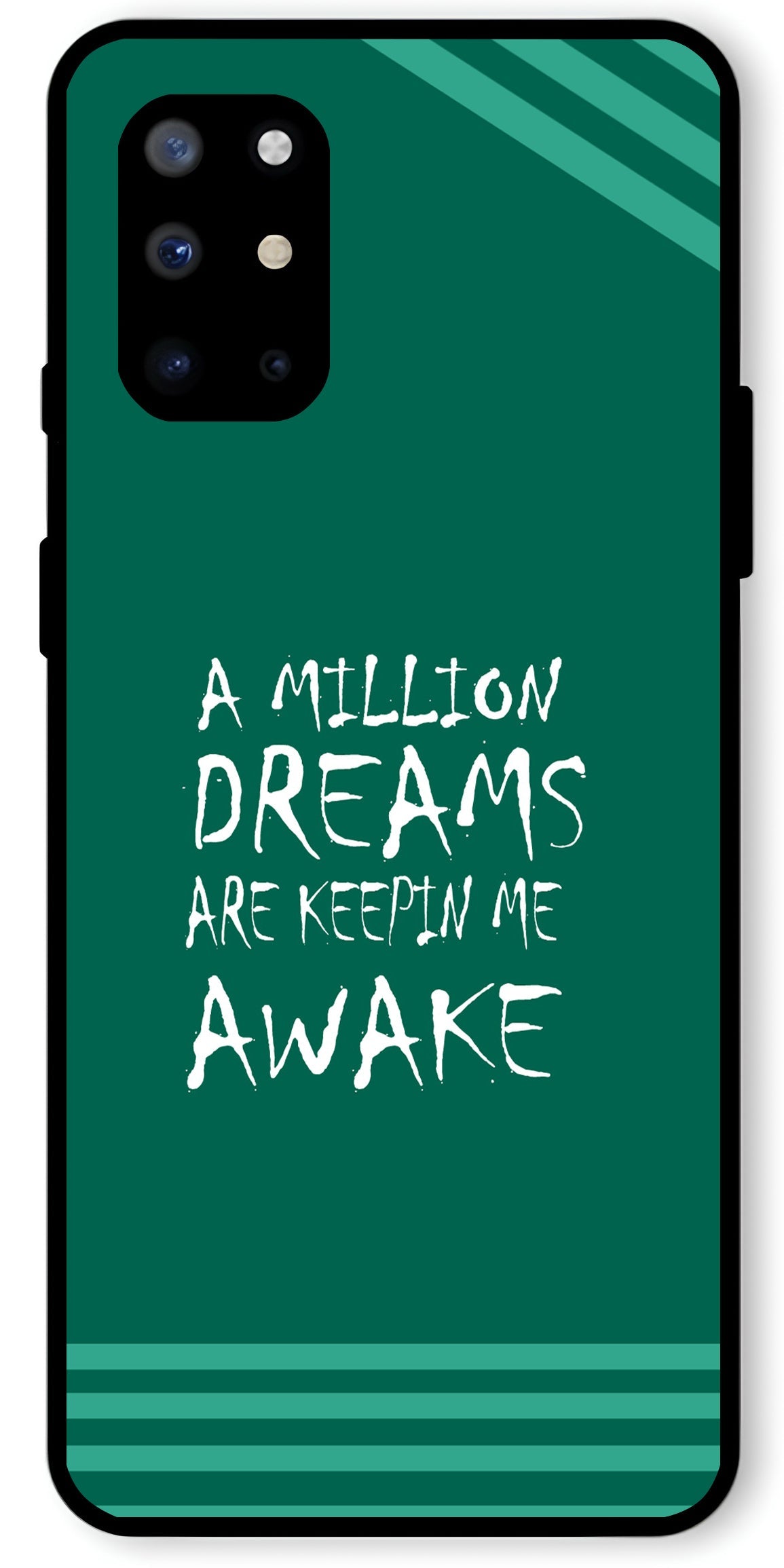 A Million Dreams Unbreakable Metal Back Case Mobile Cover with 4 Side Protection and Soft TPU Sides for OnePlus 8T