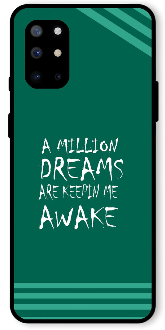 A Million Dreams Unbreakable Metal Back Case Mobile Cover with 4 Side Protection and Soft TPU Sides for OnePlus 8T