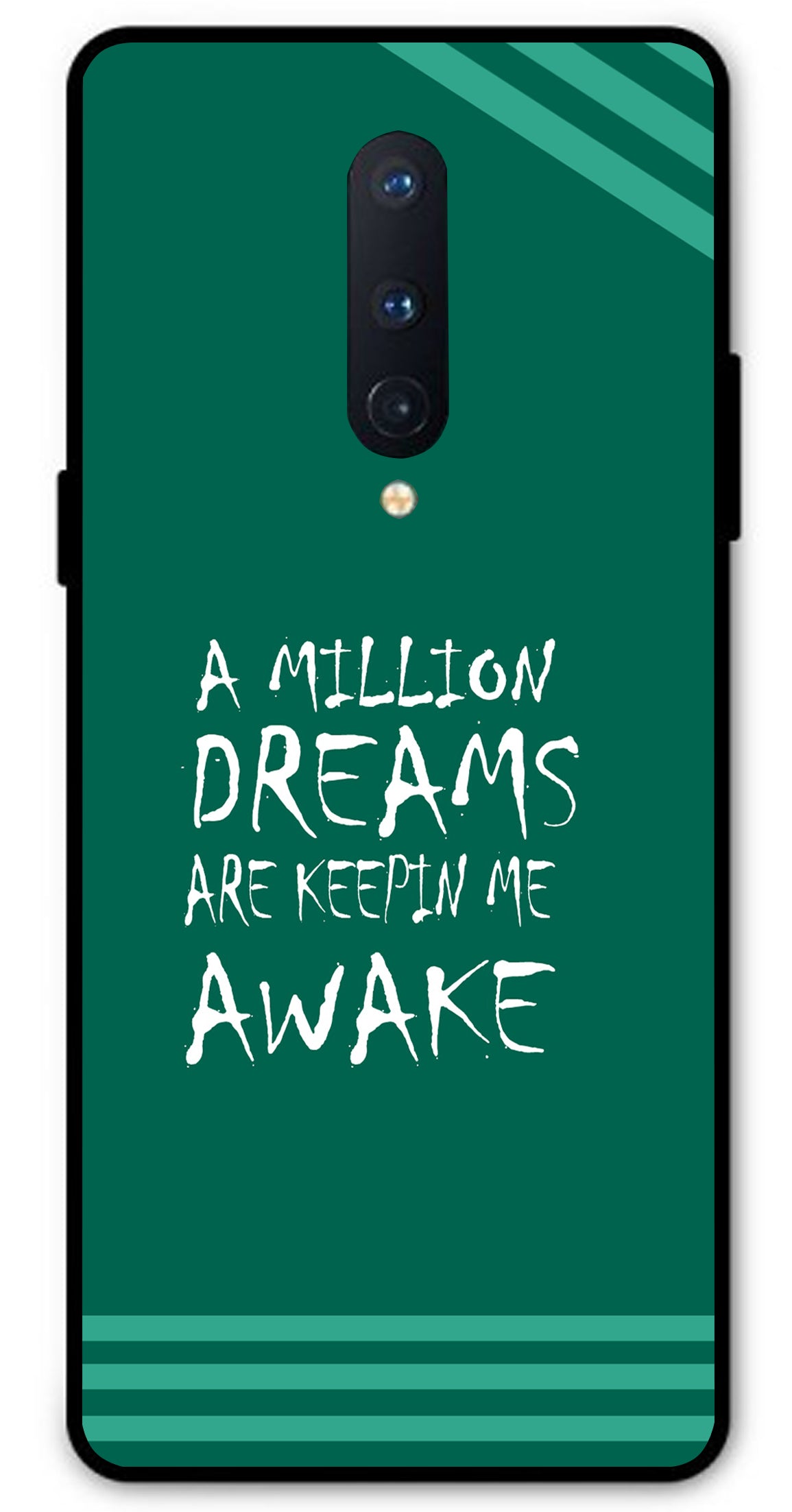 A Million Dreams Unbreakable Metal Back Case Mobile Cover with 4 Side Protection and Soft TPU Sides for OnePlus 8