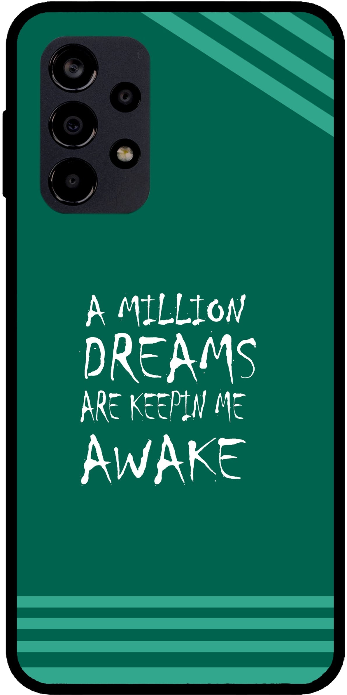 A Million Dreams Unbreakable Metal Back Case Mobile Cover with 4 Side Protection and Soft TPU Sides for SAMSUNG F23