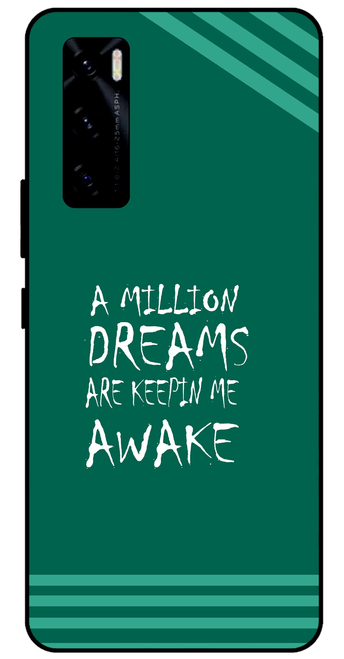 A Million Dreams Unbreakable Metal Back Case Mobile Cover with 4 Side Protection and Soft TPU Sides for VIVO V 20 SE