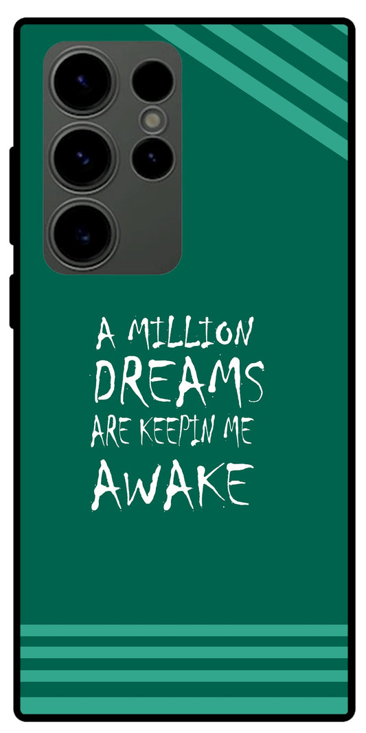 A Million Dreams Unbreakable Metal Back Case Mobile Cover with 4 Side Protection and Soft TPU Sides for SAMSUNG S23 ULTRA