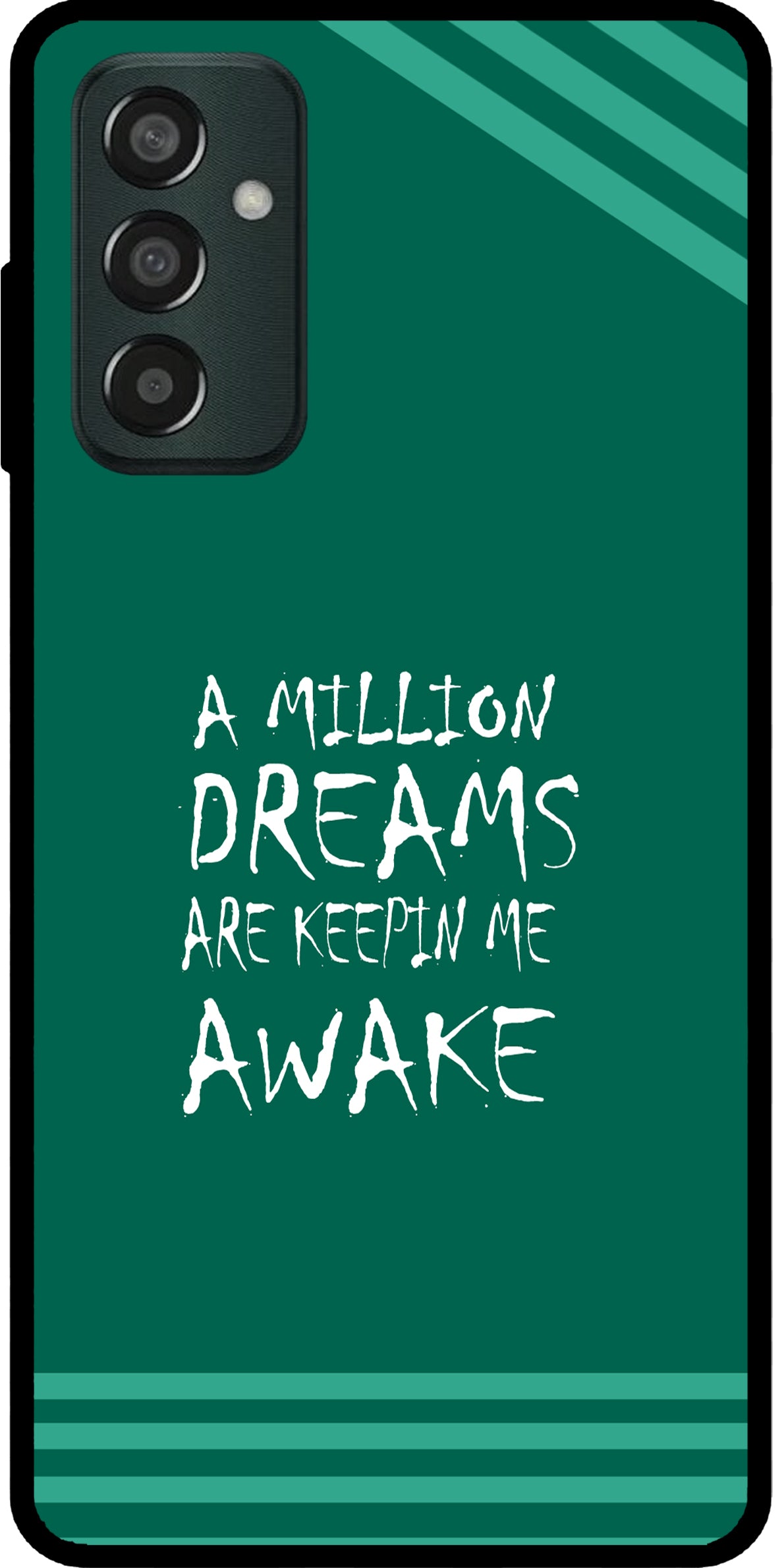 A Million Dreams Unbreakable Metal Back Case Mobile Cover with 4 Side Protection and Soft TPU Sides for SAMSUNG M13