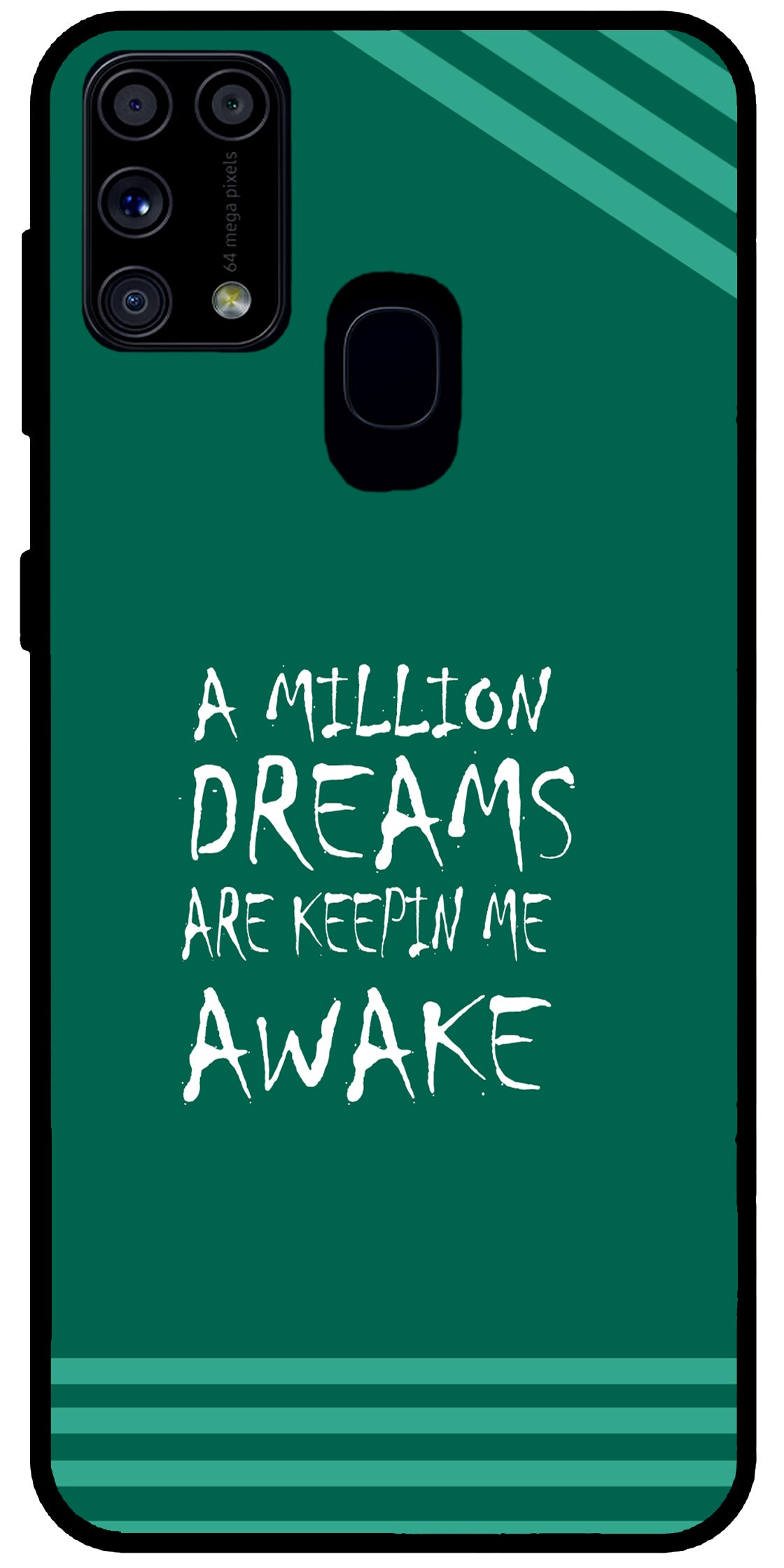 A Million Dreams Unbreakable Metal Back Case Mobile Cover with 4 Side Protection and Soft TPU Sides for SAMSUNG M31