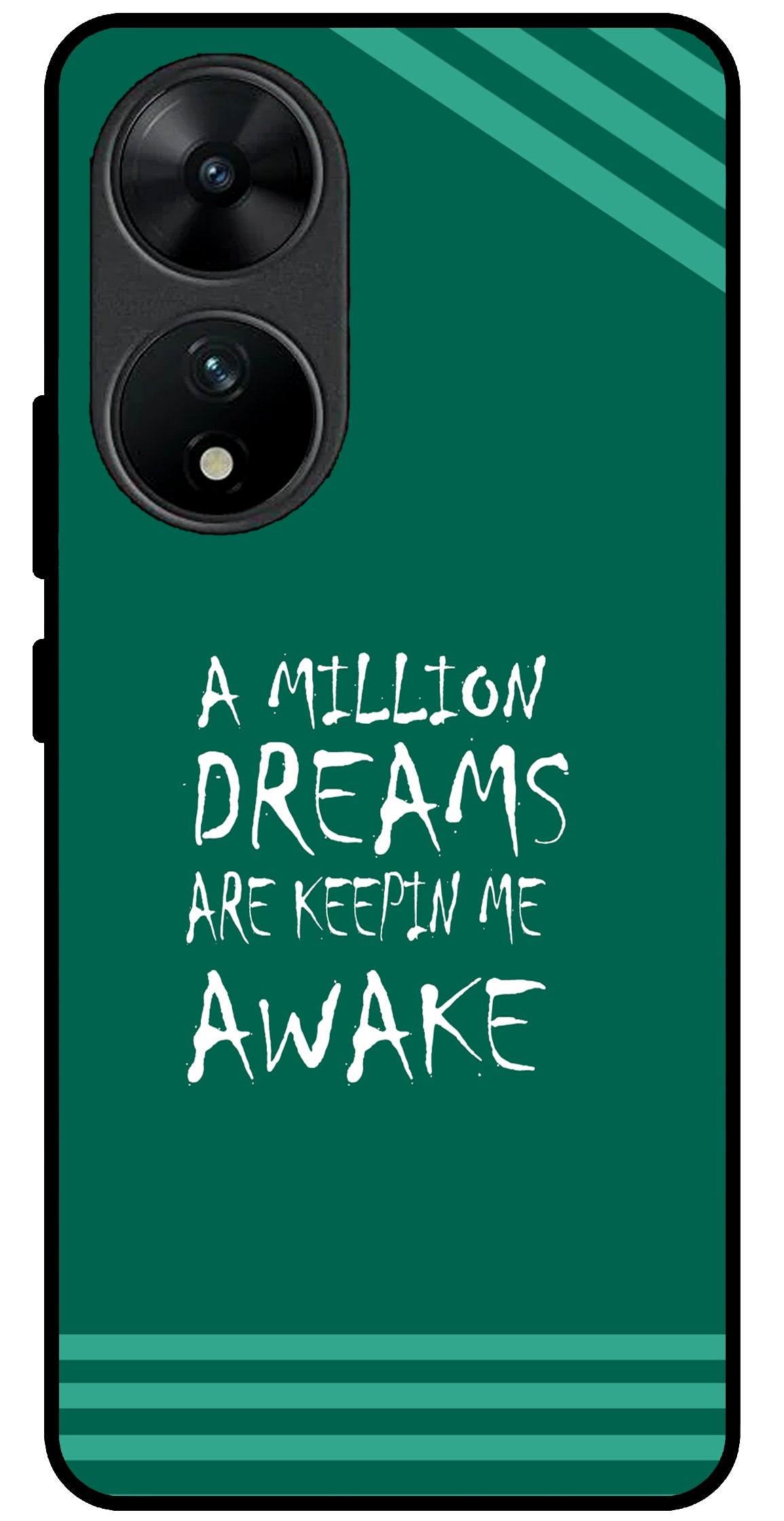 A Million Dreams Unbreakable Metal Back Case Mobile Cover with 4 Side Protection and Soft TPU Sides for VIVO T2