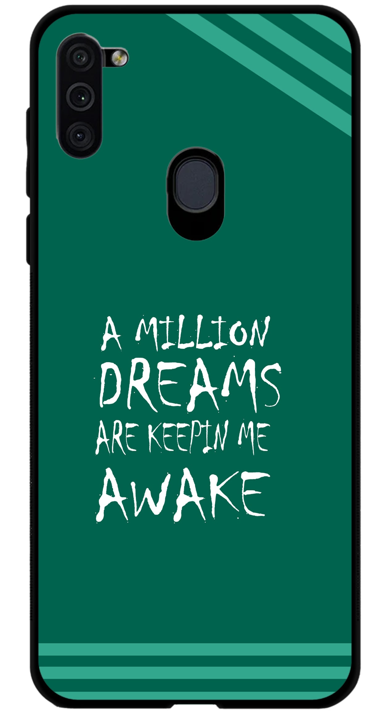 A Million Dreams Unbreakable Metal Back Case Mobile Cover with 4 Side Protection and Soft TPU Sides for SAMSUNG M11