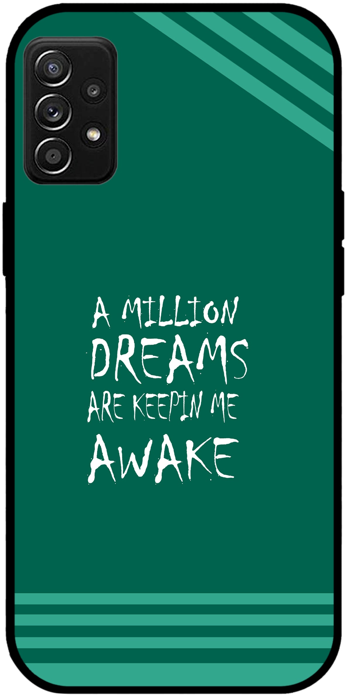 A Million Dreams Unbreakable Metal Back Case Mobile Cover with 4 Side Protection and Soft TPU Sides for SAMSUNG A73