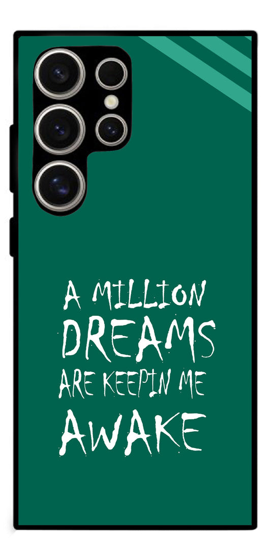 A Million Dreams Unbreakable Metal Back Case Mobile Cover with 4 Side Protection and Soft TPU Sides for Samsung s24ultra