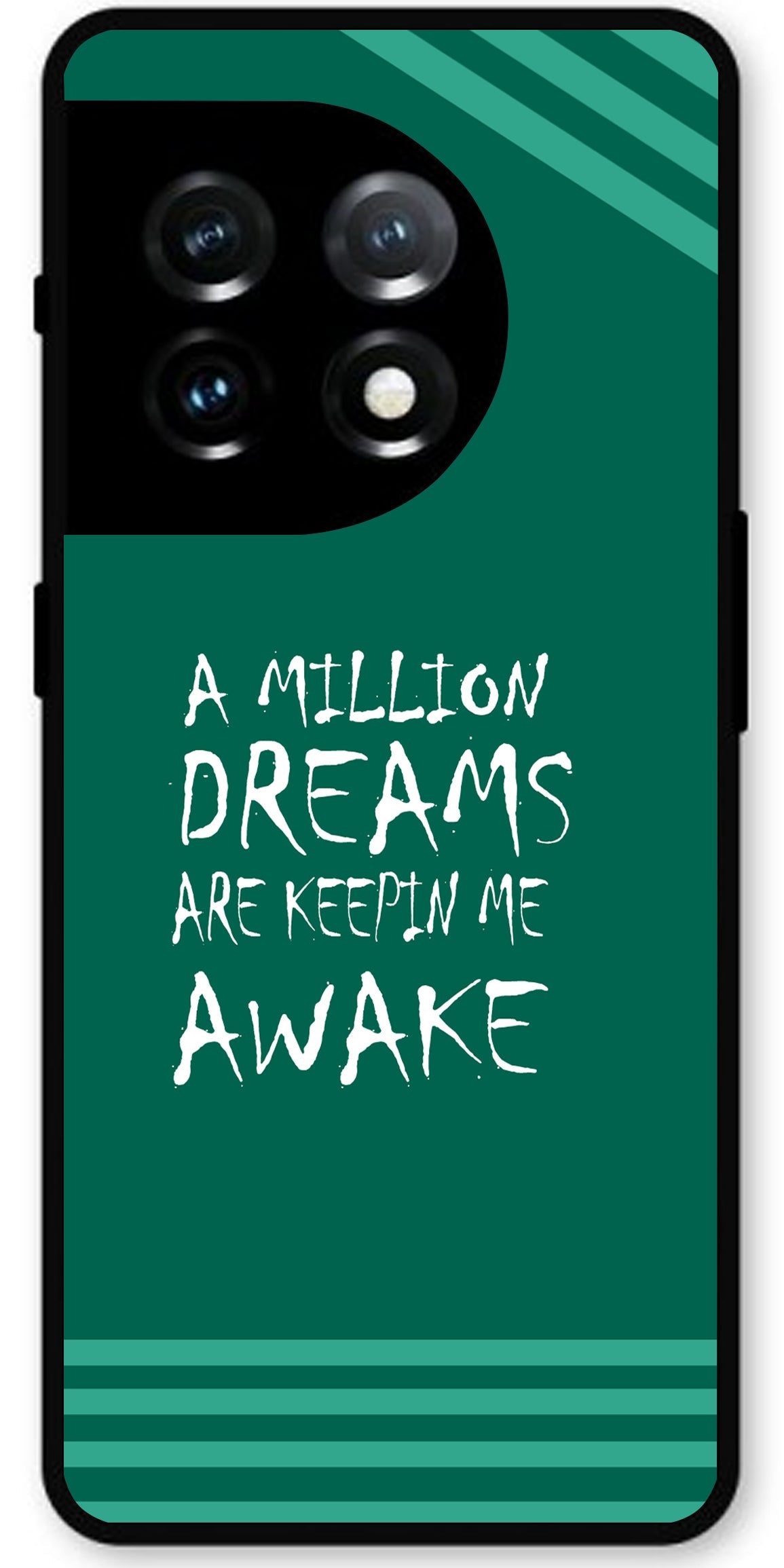 A Million Dreams Unbreakable Metal Back Case Mobile Cover with 4 Side Protection and Soft TPU Sides for OnePlus 11