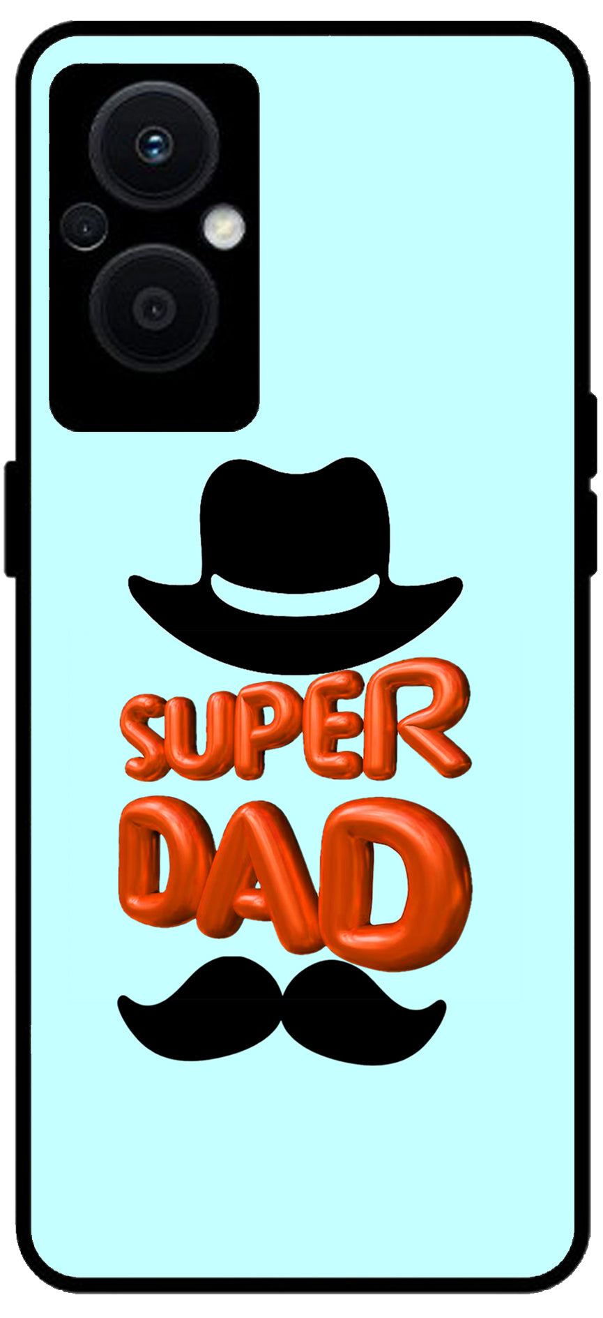 Super Dad White Unbreakable Metal Back Case Mobile Cover with 4 Side Protection and Soft TPU Sides for OPPO F21 PRO 5G