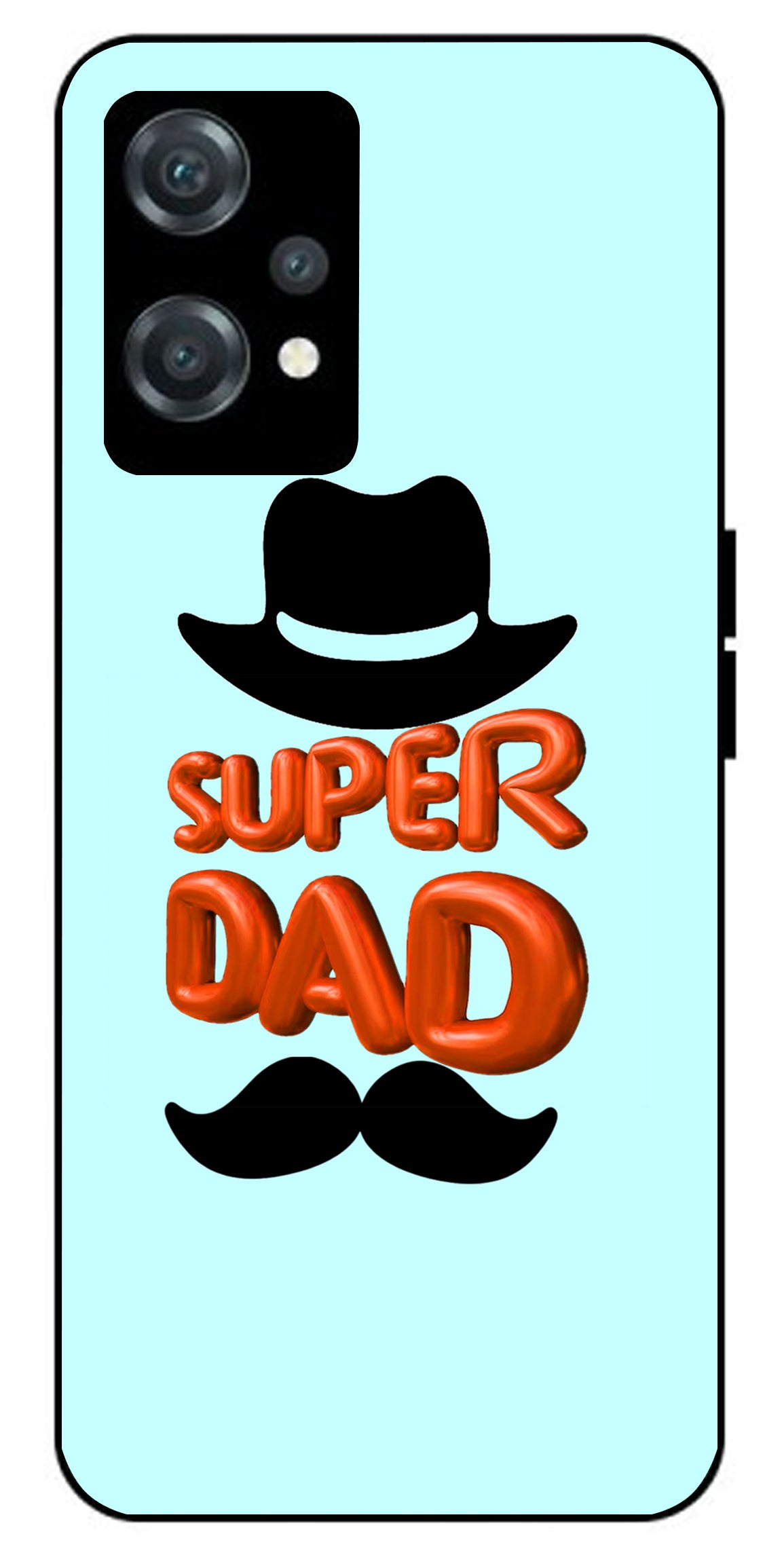 Super Dad White Unbreakable Metal Back Case Mobile Cover with 4 Side Protection and Soft TPU Sides for oneplus nord ce 2 lite 5g