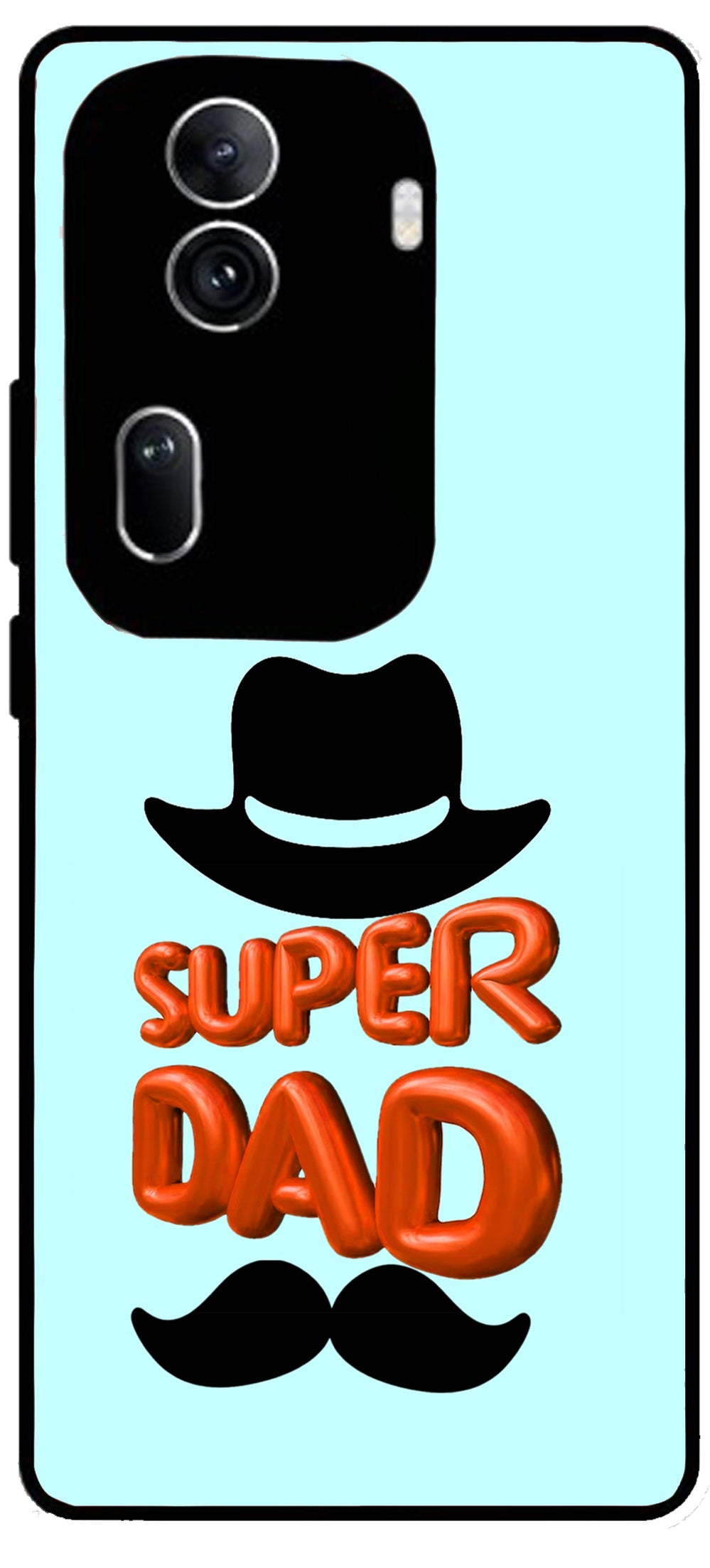 Super Dad White Unbreakable Metal Back Case Mobile Cover with 4 Side Protection and Soft TPU Sides for Oppo Reno 11 pro