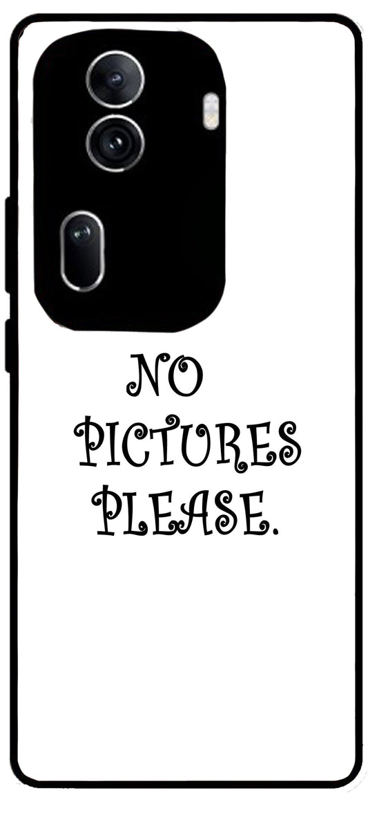 No Pictures Please Unbreakable Metal Back Case Mobile Cover with 4 Side Protection and Soft TPU Sides for Oppo Reno 11 pro