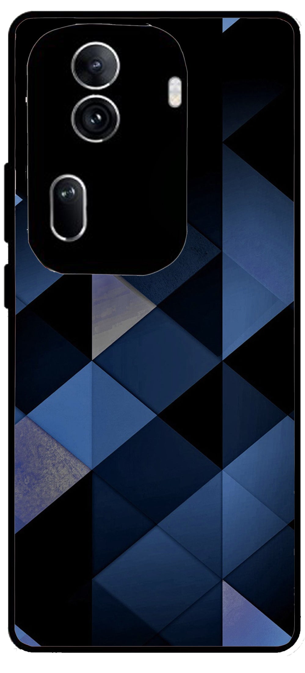 Blue Boxes Unbreakable Metal Back Case Mobile Cover with 4 Side Protection and Soft TPU Sides for Oppo Reno 11 pro