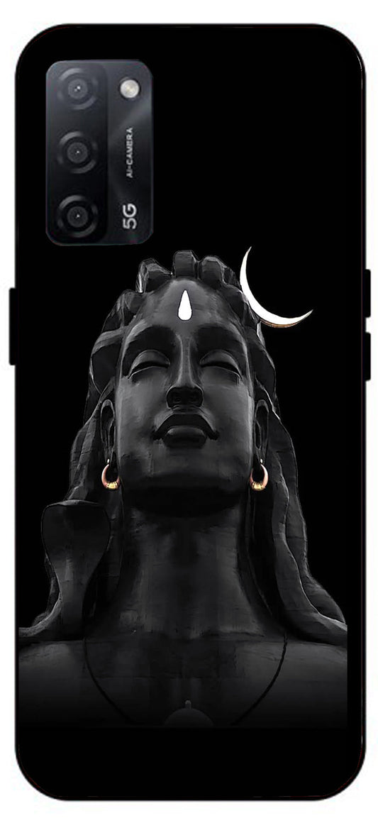 Lord Shiva Design Unbreakable Metal Back Case Mobile Cover with 4 Side Protection and Soft TPU Sides for Oppo A53s 5G