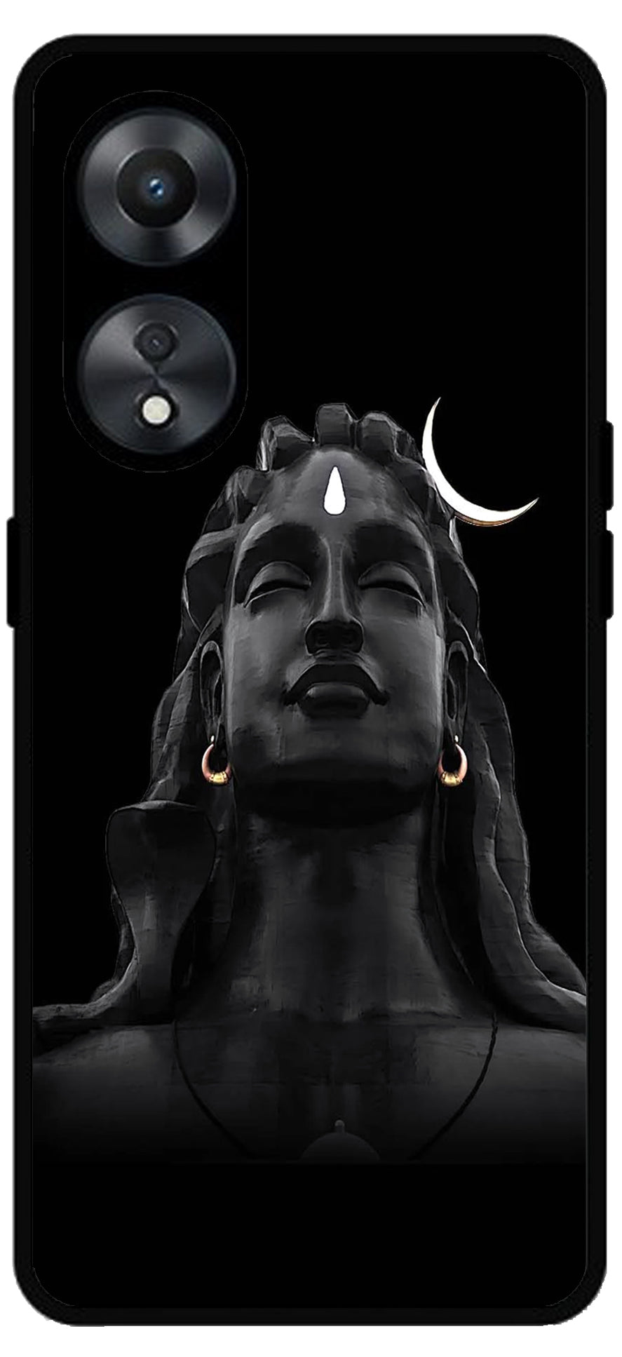 Lord Shiva Design Unbreakable Metal Back Case Mobile Cover with 4 Side Protection and Soft TPU Sides for Oppo a78 5g