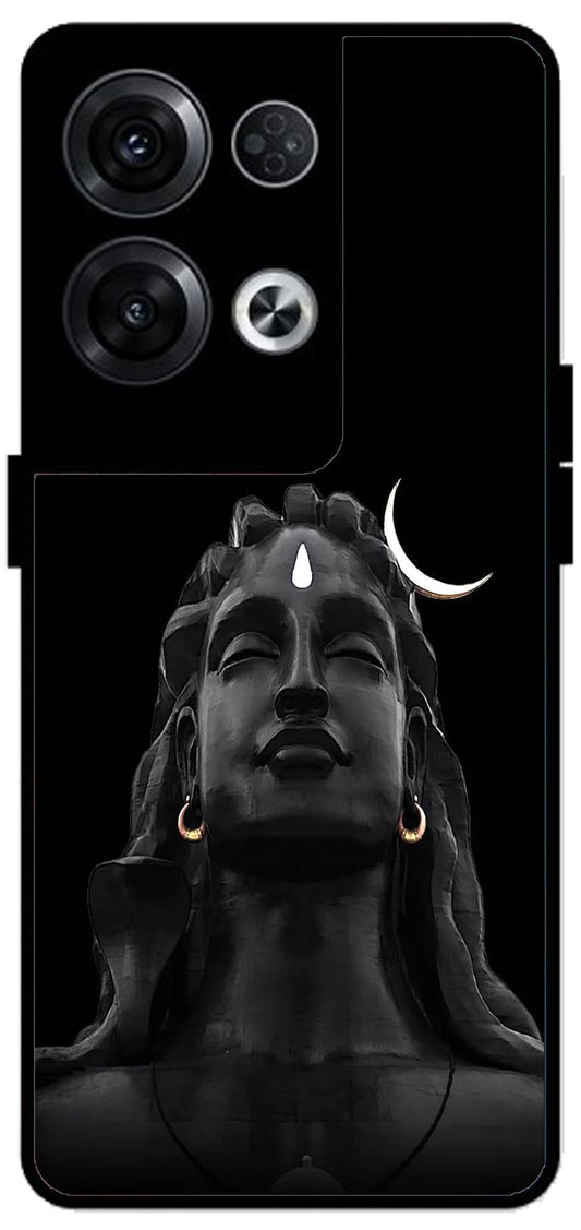 Lord Shiva Design Unbreakable Metal Back Case Mobile Cover with 4 Side Protection and Soft TPU Sides for Oppo Reno 8 Pro 5G 2D