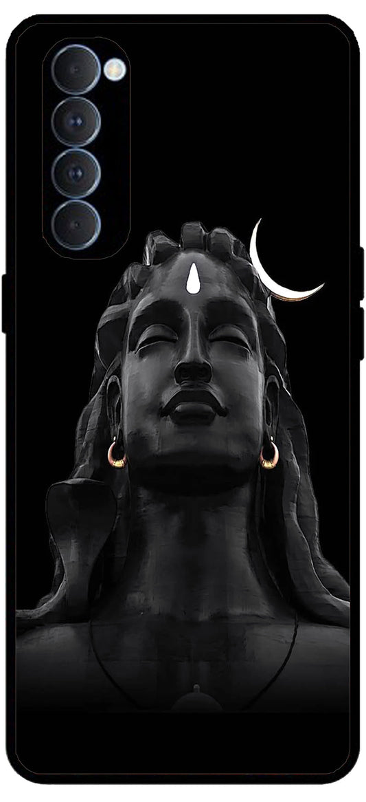 Lord Shiva Design Unbreakable Metal Back Case Mobile Cover with 4 Side Protection and Soft TPU Sides for RENO4 PRO