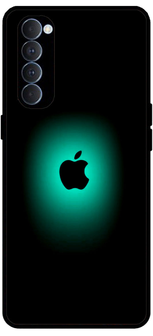 Plain Black Apple Unbreakable Metal Back Case Mobile Cover with 4 Side Protection and Soft TPU Sides for RENO4 PRO