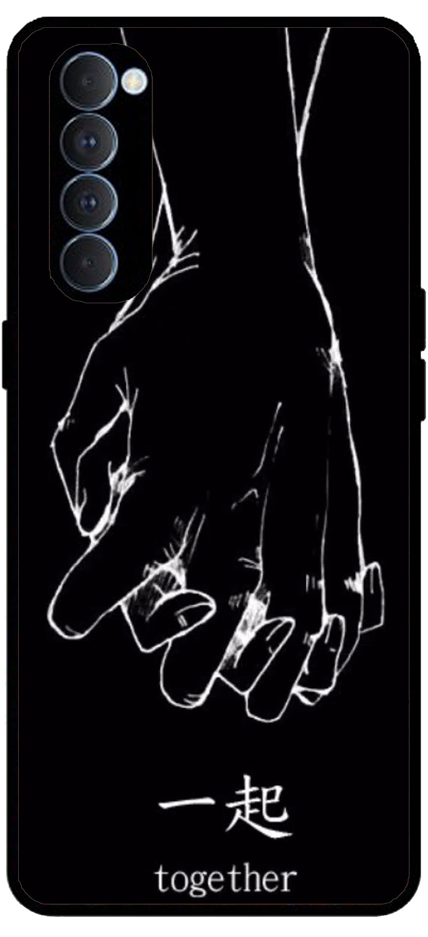 Together Unbreakable Metal Back Case Mobile Cover with 4 Side Protection and Soft TPU Sides for RENO4 PRO