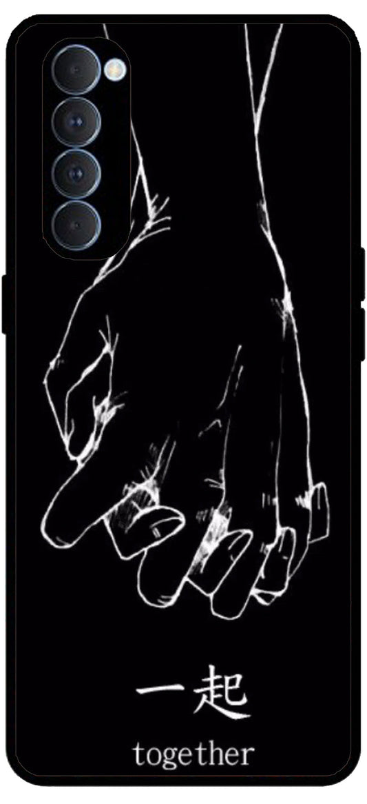 Together Unbreakable Metal Back Case Mobile Cover with 4 Side Protection and Soft TPU Sides for RENO4 PRO