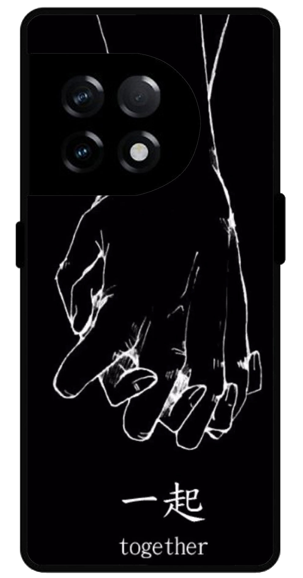 Together Unbreakable Metal Back Case Mobile Cover with 4 Side Protection and Soft TPU Sides for OnePlus 11R