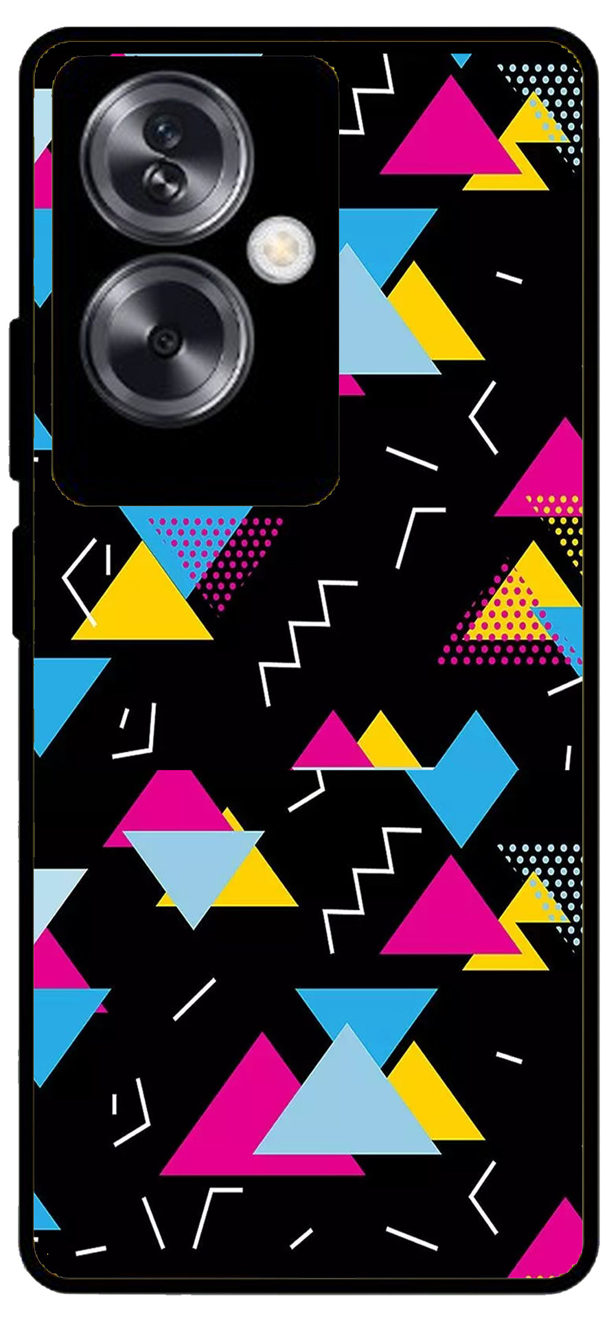 Printed Colourful Design Unbreakable Metal Back Case Mobile Cover with 4 Side Protection and Soft TPU Sides for Oppo A79 NEW