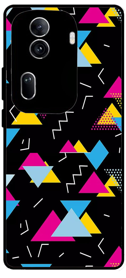 Printed Colourful Design Unbreakable Metal Back Case Mobile Cover with 4 Side Protection and Soft TPU Sides for Oppo Reno 11 pro