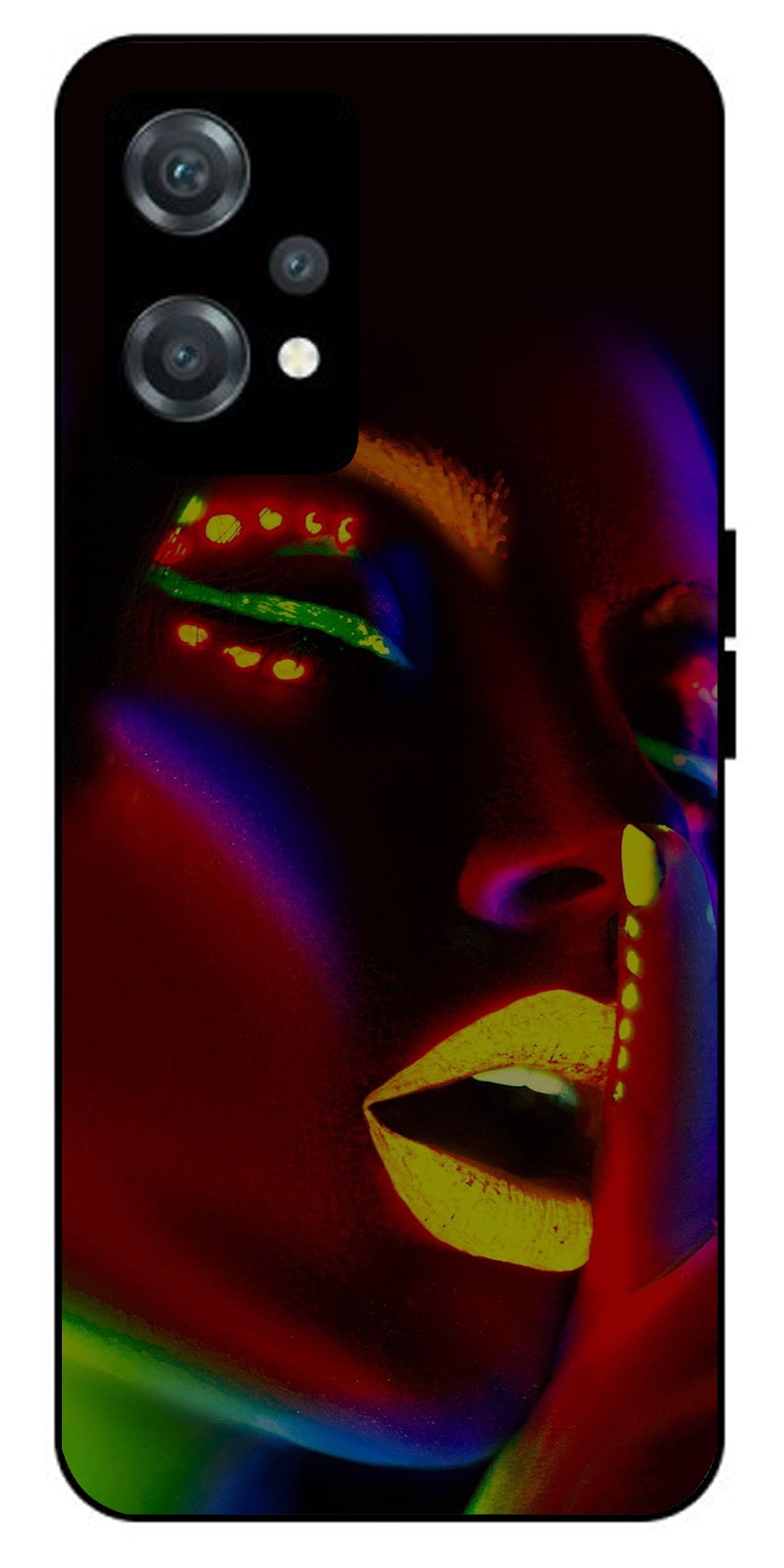 Gorgeous Girl Unbreakable Metal Back Case Mobile Cover with 4 Side Protection and Soft TPU Sides for oneplus nord ce 2 lite 5g