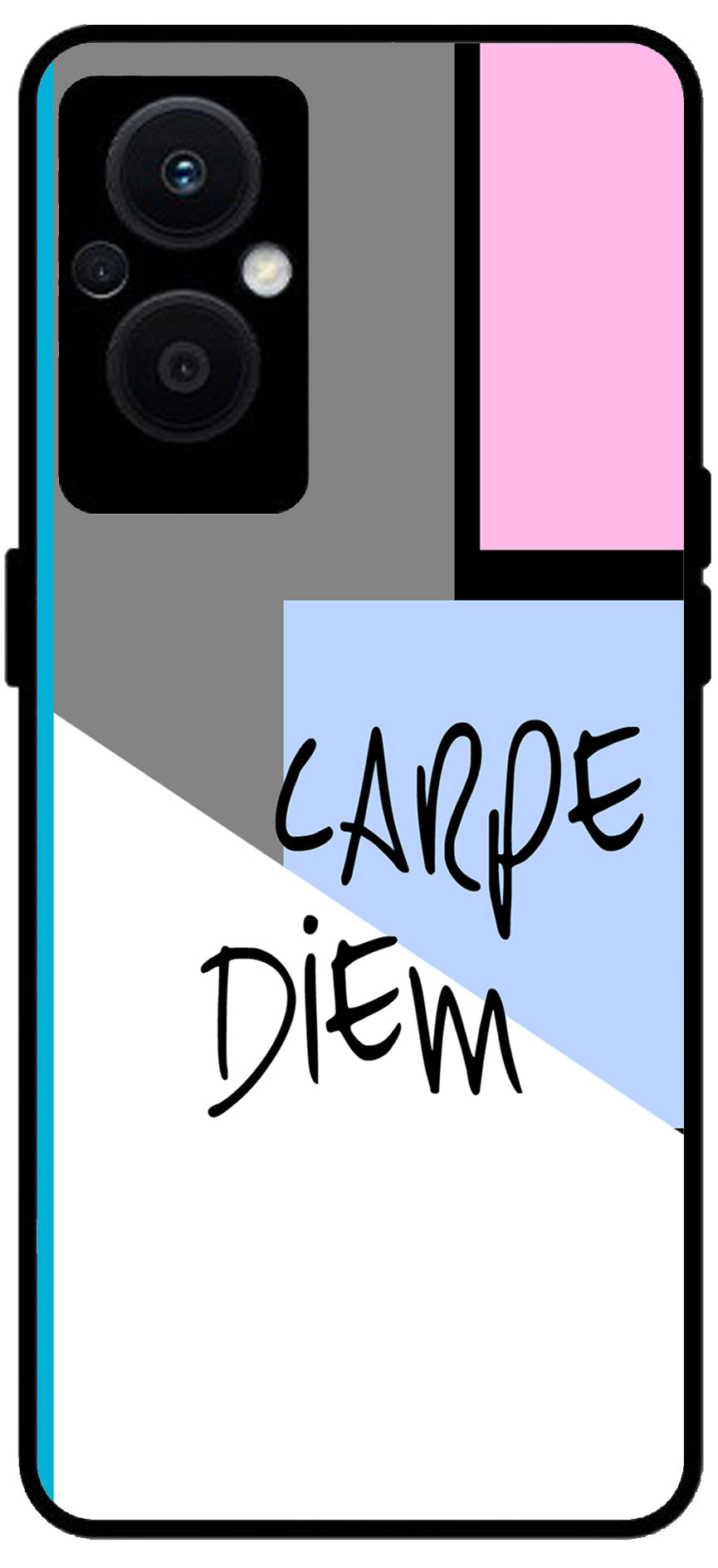 Carpe Diem Unbreakable Metal Back Case Mobile Cover with 4 Side Protection and Soft TPU Sides for OPPO F21 PRO 5G