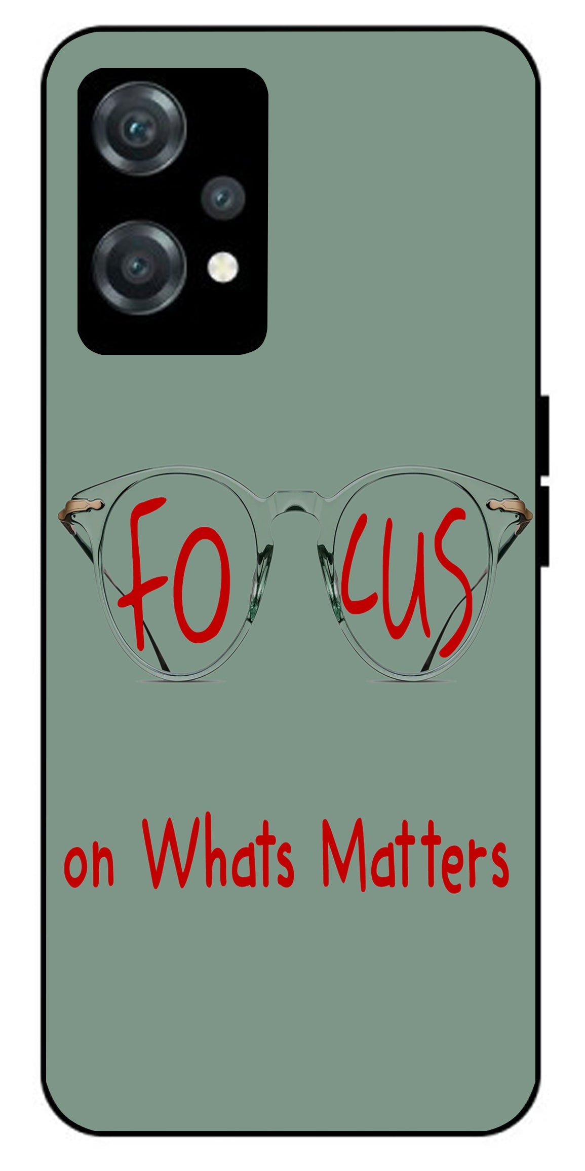 Focus On Whats Matters Unbreakable Metal Back Case Mobile Cover with 4 Side Protection and Soft TPU Sides for oneplus nord ce 2 lite 5g