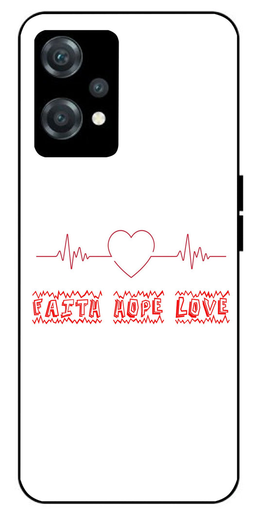 Faith Hope Love Unbreakable Metal Back Case Mobile Cover with 4 Side Protection and Soft TPU Sides for oneplus nord ce 2 lite 5g