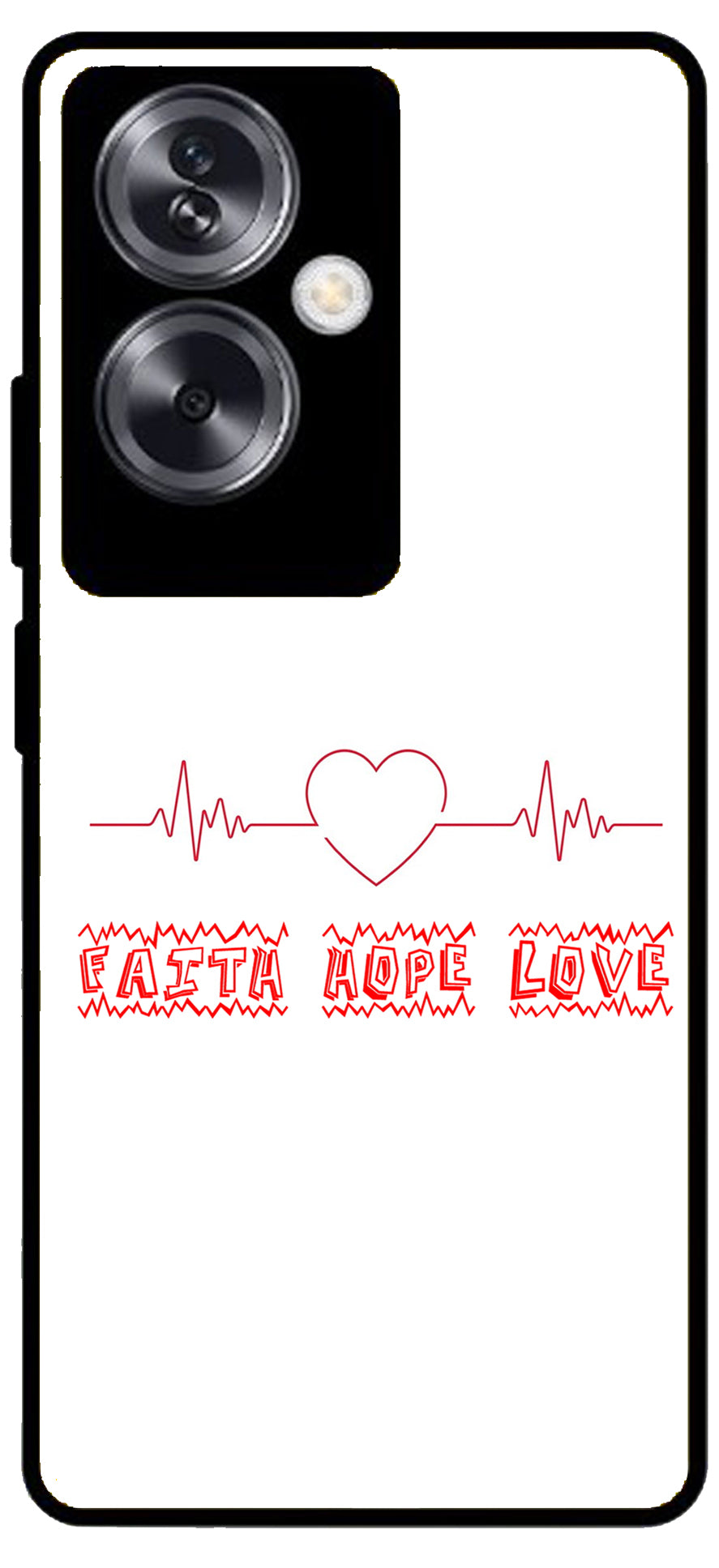 Faith Hope Love Unbreakable Metal Back Case Mobile Cover with 4 Side Protection and Soft TPU Sides for Oppo A79 NEW