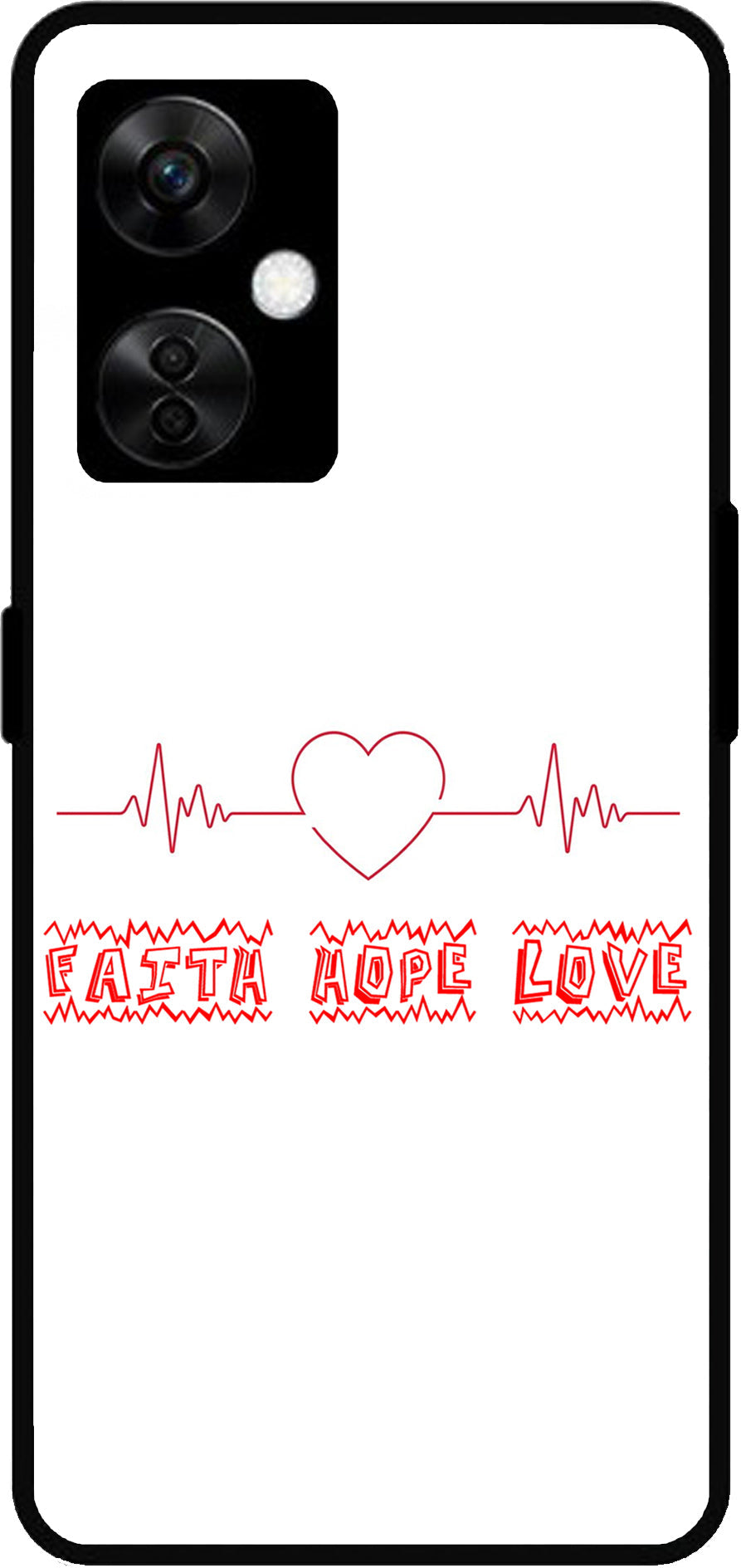 Faith Hope Love Unbreakable Metal Back Case Mobile Cover with 4 Side Protection and Soft TPU Sides for OnePlus Nord CE3 Lite