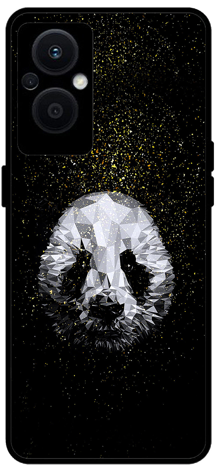 Panda White Unbreakable Metal Back Case Mobile Cover with 4 Side Protection and Soft TPU Sides for OPPO F21 PRO 5G