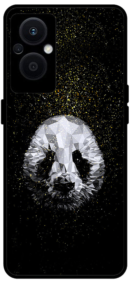 Panda White Unbreakable Metal Back Case Mobile Cover with 4 Side Protection and Soft TPU Sides for OPPO F21 PRO 5G