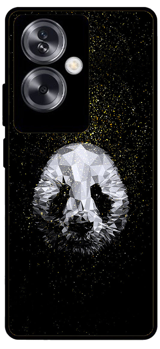 Panda White Unbreakable Metal Back Case Mobile Cover with 4 Side Protection and Soft TPU Sides for Oppo A79 NEW