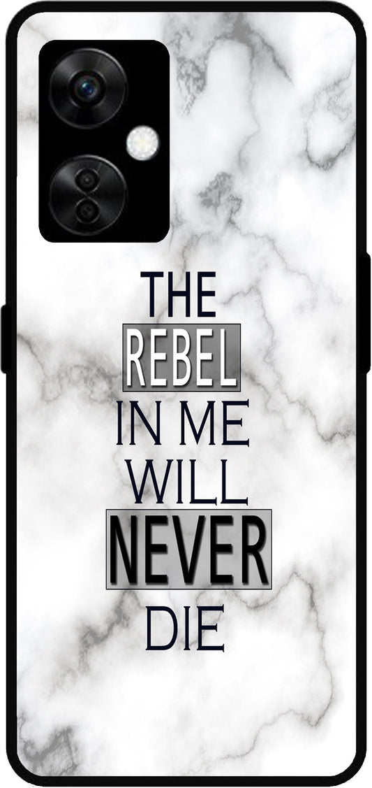 Never Die Printed Unbreakable Metal Back Case Mobile Cover with 4 Side Protection and Soft TPU Sides for OnePlus Nord CE3 Lite