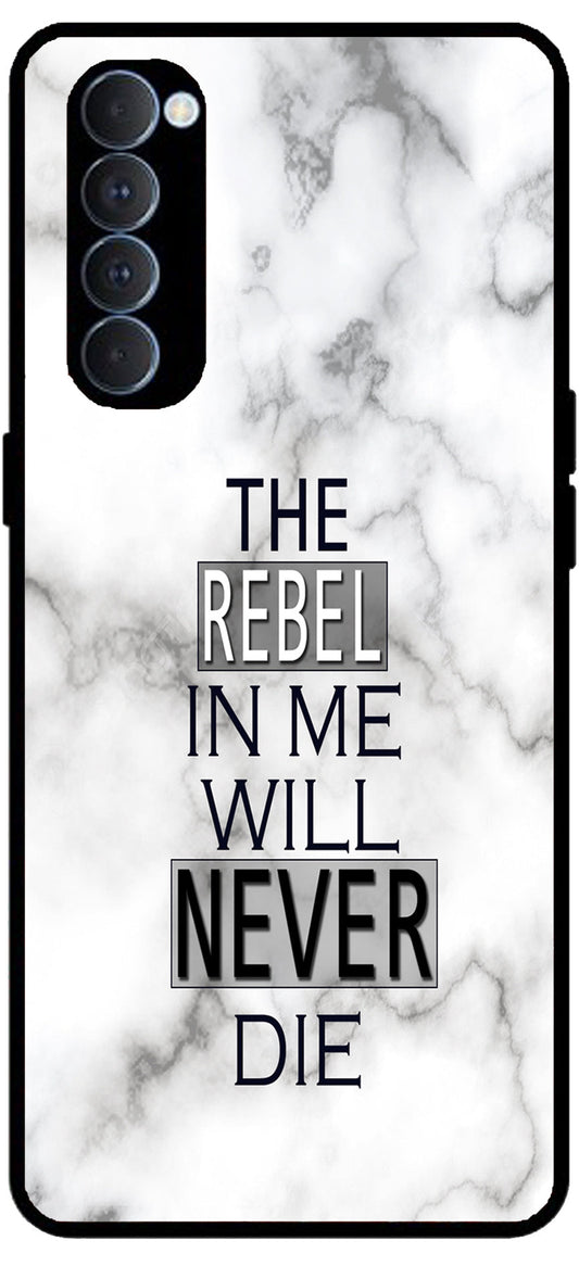 Never Die Printed Unbreakable Metal Back Case Mobile Cover with 4 Side Protection and Soft TPU Sides for Oppo Reno pro