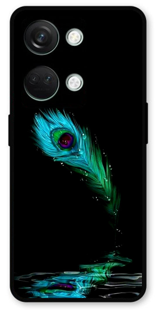 Peacock Art Unbreakable Metal Back Case Mobile Cover with 4 Side Protection and Soft TPU Sides for OnePlus Nord 3